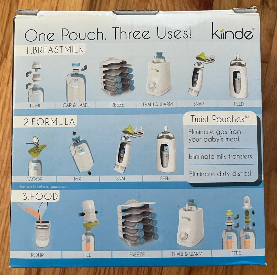NUEVO LOTE DE 9 CAJAS/180 BOLSAS - Kiinde Twist Pouch Bolsas de almacenamiento de leche materna 853852003022 Foto 4 de 4