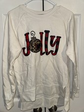 Christmas  Jolly  Sweatshirt   Leopard Print Ornament  Buffalo Plaid Letters