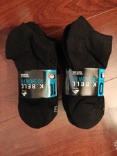 K Bell Ladies' No Show Sock, 20 Pair, No-Slip Pocket Heel Soft Cotton Black