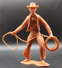 1964 Louis Marx & Co. Cowboy With Lasso 6" Plastic Figure Orange Broken Lasso