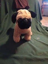 BUILD A BEAR BAB PUG STUFFED ANIMAL PUPPY DOG TAN AND BLACK PLUSH  -16