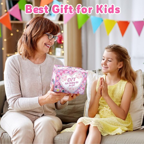 Hollyhi 58 Pcs Kids Makeup Kit For Girl, Princess Toys Real Washable Cosmetic Up - 第 9/9 張圖片