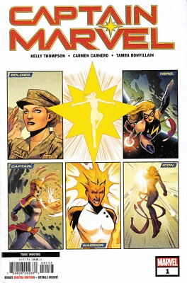 CAPTAIN MARVEL #1 (2019) CARMEN CARNERO THIRD PRINT VARIANT ~ UNREAD NM