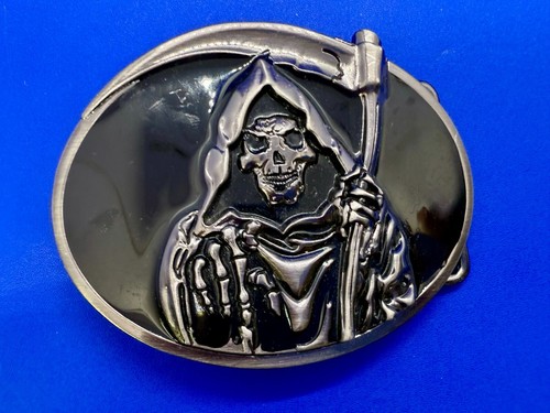 Espeluznante Parca Calavera de la Muerte Esmaltada Halloween Gótico Punk NPET Hebilla de Cinturón - Imagen 2 de 13