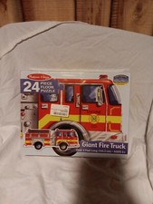 New MELISSA & DOUG Fire Truck Jumbo FLOOR PUZZLE 24 Pieces 4 Ft 48×18" NEW SEAL