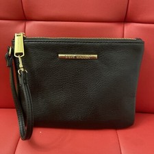 Steve Madden Black With Gold Accents Clutch Purse Wallet Wristlet Small