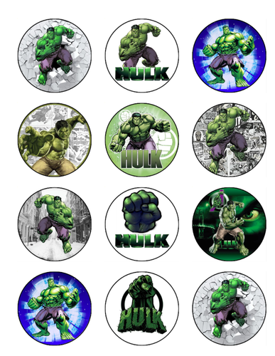 The Hulk Edible Cake Toppers Icing Superhero Cake & Cupcake Decoration (4 Sizes) - Foto 8 di 10