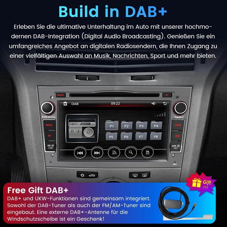 7'' Autoradio GPS Nav DVD Für Opel Astra Corsa C/D Vectra C Zafira B Signum DAB+ - Bild 4 von 4