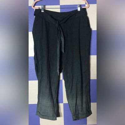 NWT Soncy Tie Waist Cuffed Trousers in Dark Plaid Ombre - Size 12