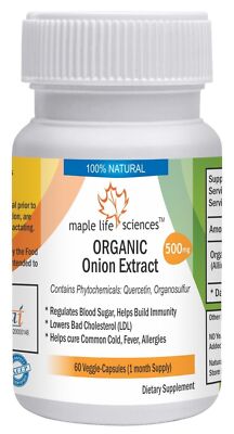 ORGANIC Onion Extract Capsules Quercetin Pure and High Quality 