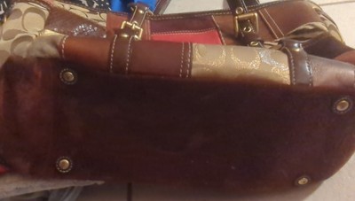 Coach Holiday Patchwork Signature Leather Purse /Shoulder Tote  