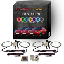 Rgb Angel Eye Led Halo Kit With Ir Remote For 05-06 Hyundai Tiburon Headlights
