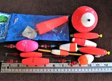 Lot of 11 Popping Cork Fishing Floats, Bobber: Mixed Brand/Size -UNUSED MIXED CD