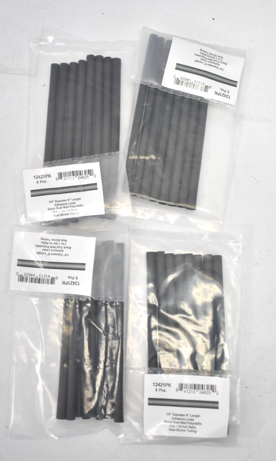 Lot of 32 Disco Dual Wall Shrink Tubing 1/4" Dia x 6" L Adhesive Lined