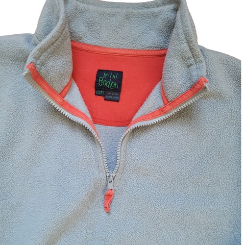 Mini Boden Boys Light Blue Pullover Fleece Half Zipper Size 11-12Y - Picture 3 of 6