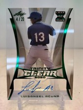 LUISANGEL ACUNA #4/20 AUTO 2020 Leaf Trinity Baseball XRC CLEAR Acetate Rangers