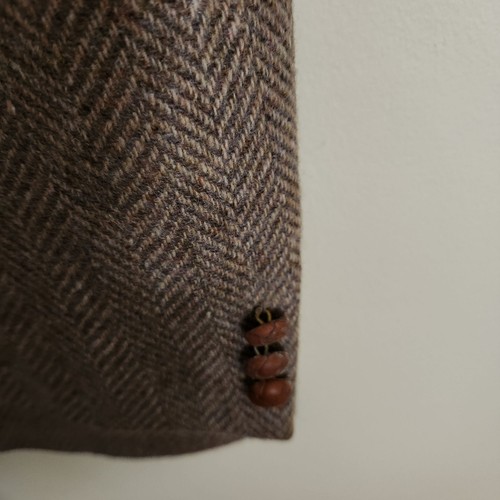 WFF By Farah Brown Wool Herringbone Tweed Sport Coat Blazer Size 44R - Picture 4 of 8