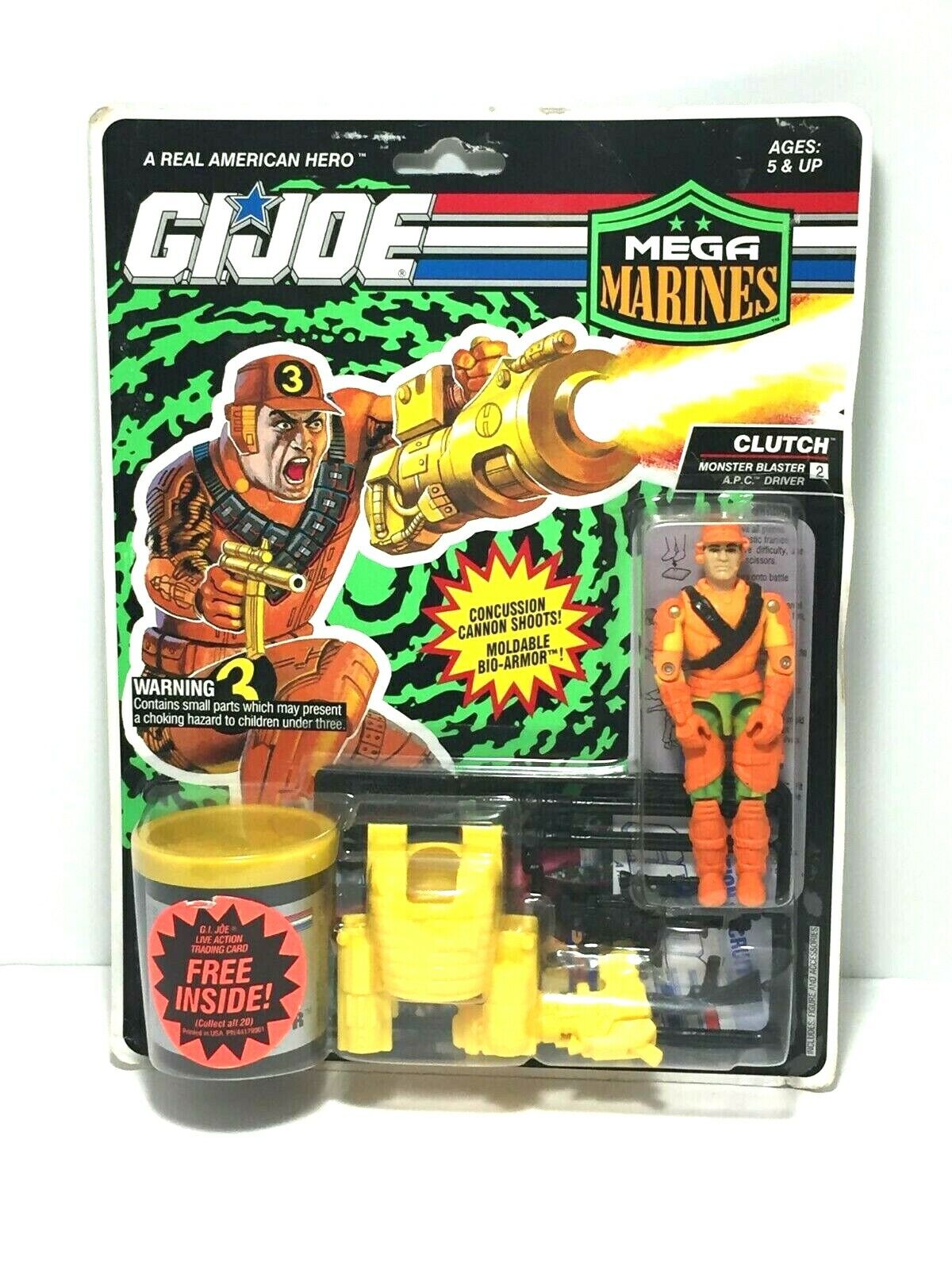 1992 GI Joe Mega Marines Clutch Figure and Accessories New In The Package