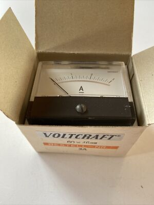 VOLTCRAFT 60X46 mm Analogue Amps Panel Meter NEW Bestell NR 3A #G