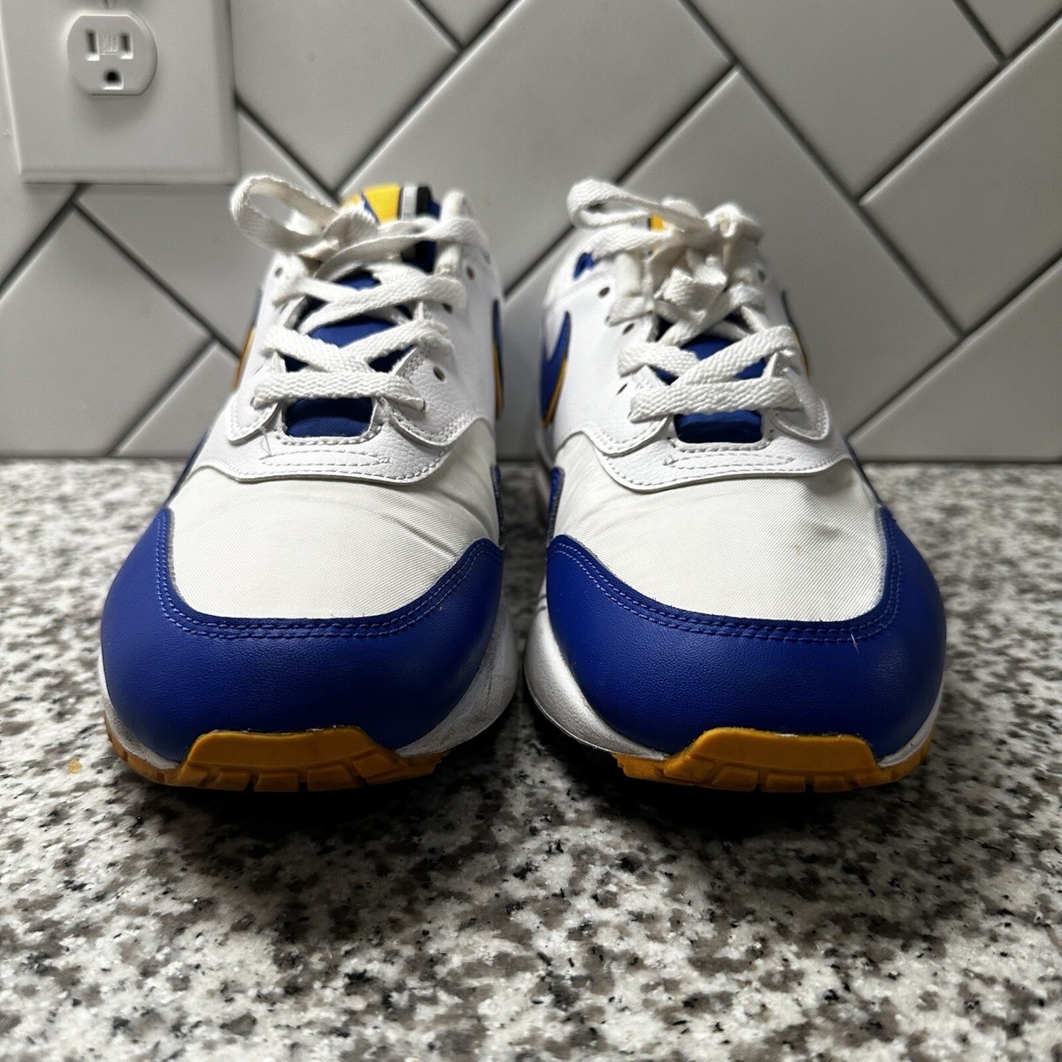 Nike Air Max 1 Windbreaker White Blue University Gold AO1021-102 Men\'s Size 10.5 Nike Air Max 1 SE Windbreaker 2019 - AO1021-102 for Sale  main image 4