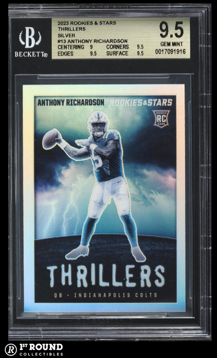 POP 1: Anthony Richardson BGS 9.5: 2023 Rookies & Stars Thrillers Silver Rookie