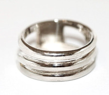 Sterling Silver 925 Polished Ribbed Band Ring Size 8.25 Unisex