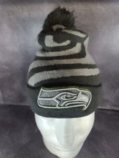 NFL Seattle Seahawks New Era Whiz 3 Logo Cuffed Knit Hat Youth Greys Embroidered