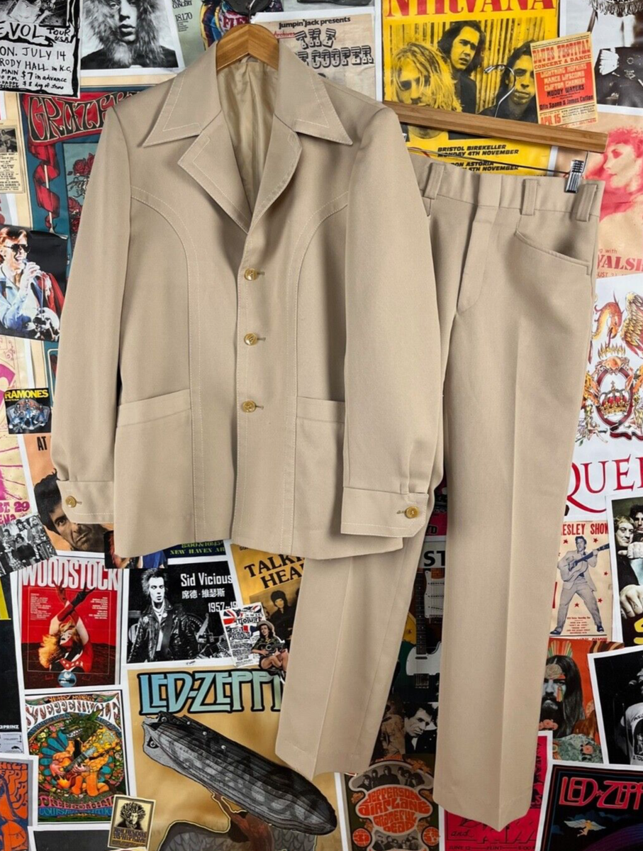 スーツ 80s Camel beige over size double set up Beige Double Breasted Suit 2-Piece
