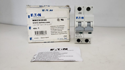 EATON WMZS2C00 (FAZ-C0P5-2) CIRCUIT BREAKER, 2P 0.5A 277/480VA 10ka TYPE C, NIB