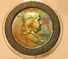 1963-D FRANKLIN HALF DOLLAR TONED F-301