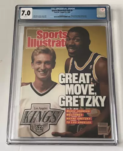 August 22, 1988 Wayne Gretzky Magic Johnson Sports Illustrated Newsstand CGC 7.0