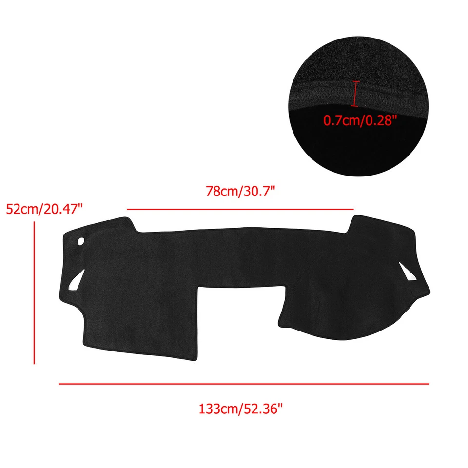 Protetor tapete tapete de carro painel capa almofada preta para Mazda 6 2009-2012 - Imagem 4 de 4