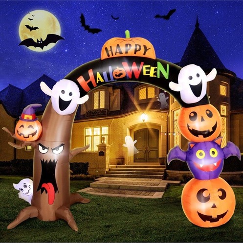 10FT Long&8FT Tall Gaint Halloween Inflatable Decorations Dead Tree arch,