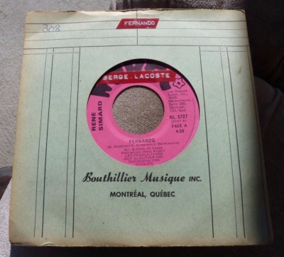 *45 RPM René Simard Fernando / La Chanson C'est ma Vie 308
