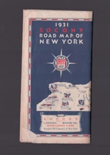 1931  Socony Standard Oil Co Road Map of New York