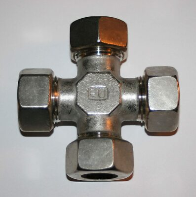 #ad 22MM OD Tube 316ss Hi Pressure Hydraulic Cross DIN Fitting Ermeto Parker K22L71 $62.40