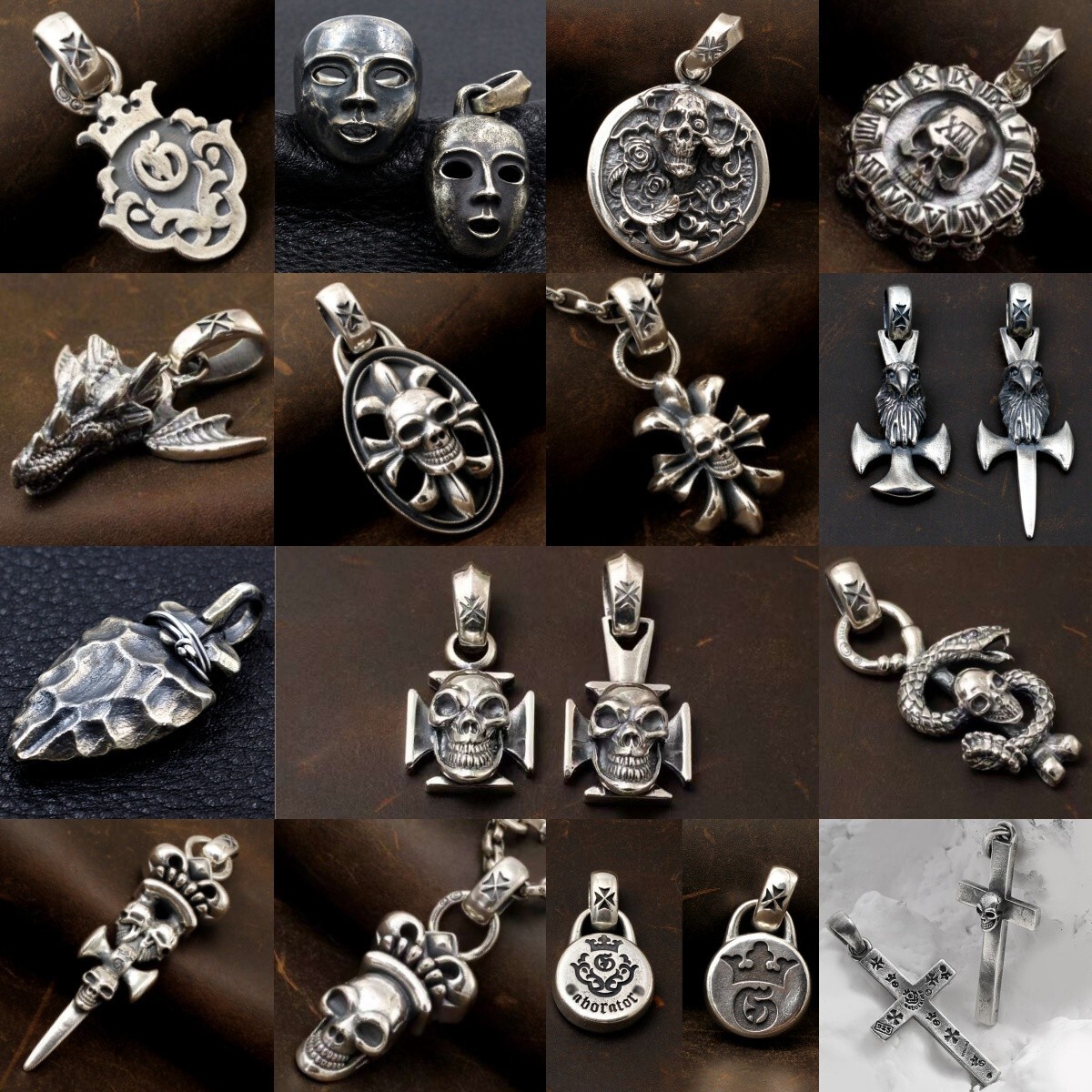 Harley Davidson 925 Sterling silver heavy biker Skull Pendant