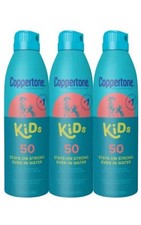 Coppertone Kids Sunscreen Spray SPF 50, Water Resistant Sunscreen for Kids 3 PK