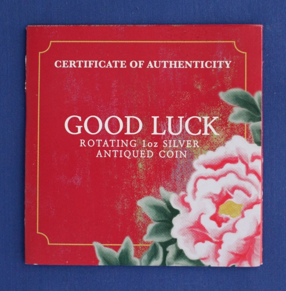 2018 Tuvalu 1oz Silver $1 coin "Good Luck" NGC Graded MS70 Antiqued with COA - Image 3 of 4