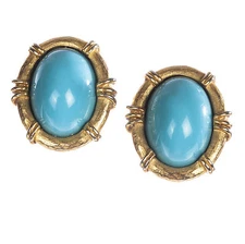 Geoffrey Beene Faux Sleeping Beauty Turquoise Earrings