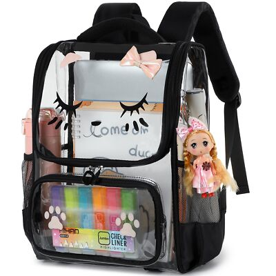#ad #ad Clear Girls Backpacks Heavy Duty PVC Transparent Cute Backpack for Kids Toddl...