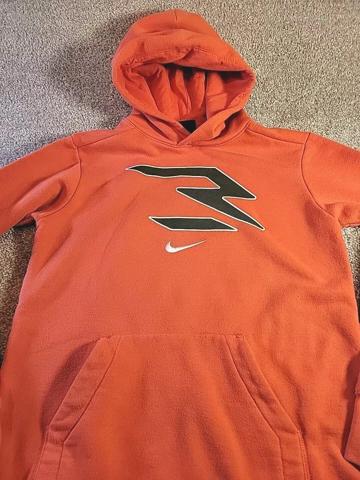 Sudadera con capucha para niños Nike Russell Wilson L 12 13 Y naranja 3 marcas suéter Foto 2 de 4