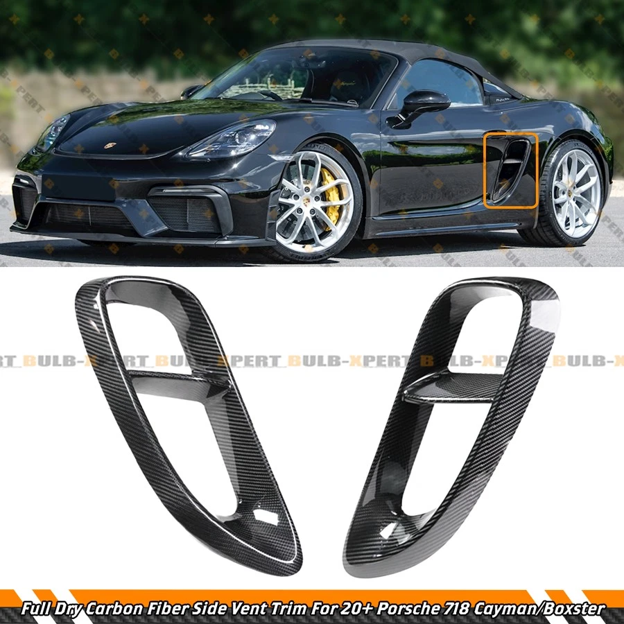 Borde de ventilación lateral de fibra de carbono completo para Porsche 718 Cayman Boxster GTS 4.0 2020-25 Foto 2 de 4