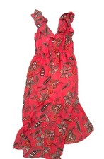 Eyeshadow Women's Lined Melon Paisley,  Hi-low Dress Size Small Flowy
