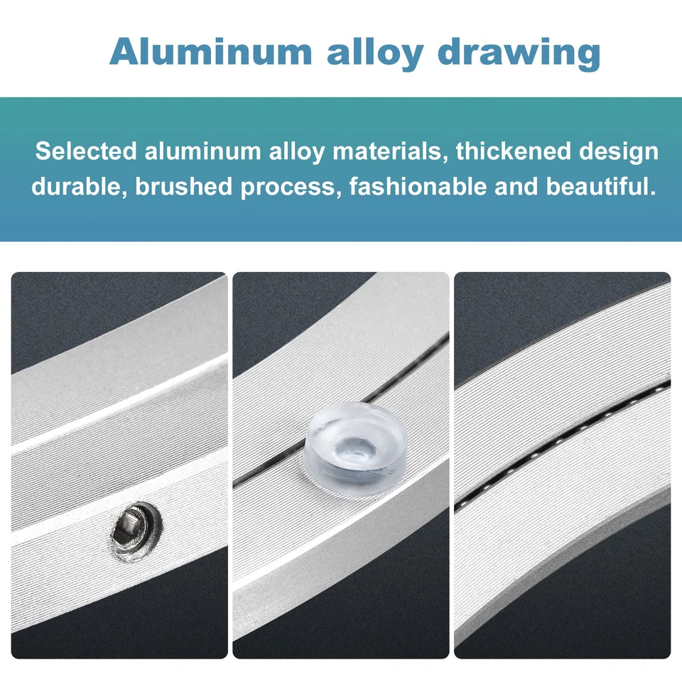 Giradischi girevole in alluminio Lazy Susan metallo 24 pollici per tavolo da pranzo argento - Immagine 3 di 4