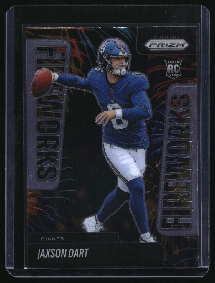 2025 Panini Prizm Jaxson Dart #6 Fireworks New York Giants