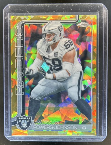 2025 Topps Chrome Sapphire Jackson Powers-Johnson Gold Refractor #/50 Raiders