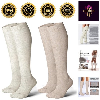 Knee High Cotton Compression Socks 20-30mmHg for Women & Men   Travel & Support