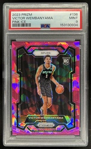 2023-24 Panini Prizm Victor Wembanyama RC Prizm Pink Ice #136 Spurs PSA 9