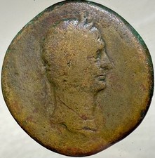Sestertius Large Ancient Roman Empire Coin Emperor Domitian 81-96AD 33mm